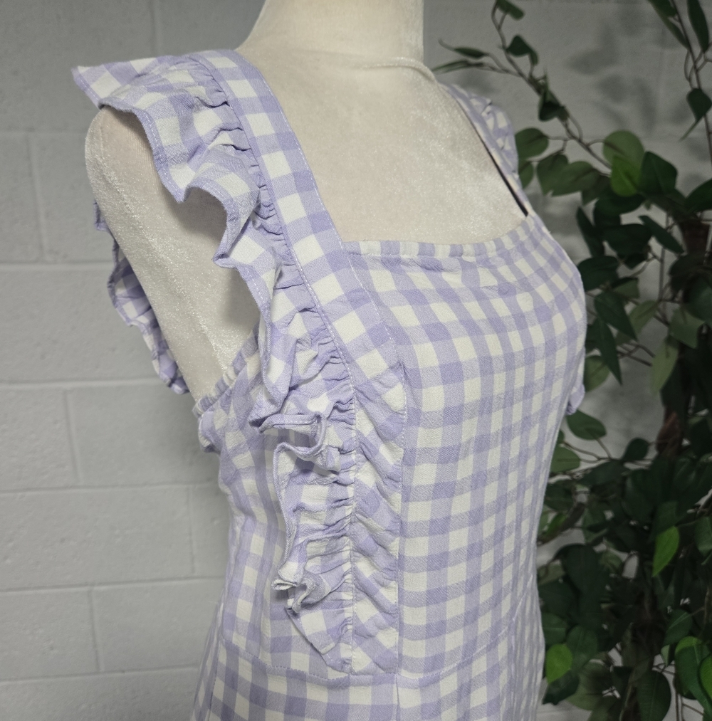 Urban Outfitters Emerson Gingham Ruffle Wide Leg Jumpsuit Fairy Garden Party XL - Picture 3 of 10